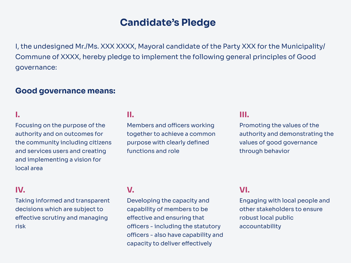 Candidates Pledge Image
